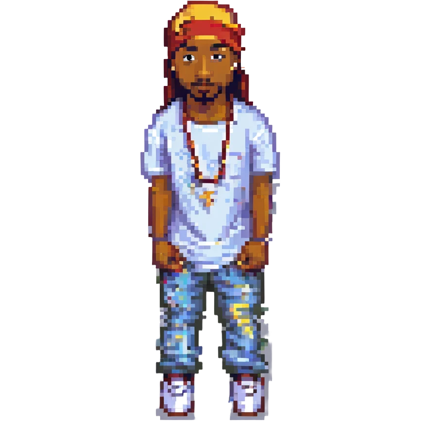 2Pac в полный рост, no background emoji