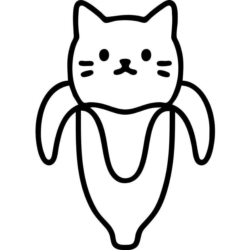 outlined banana cat icon emoji