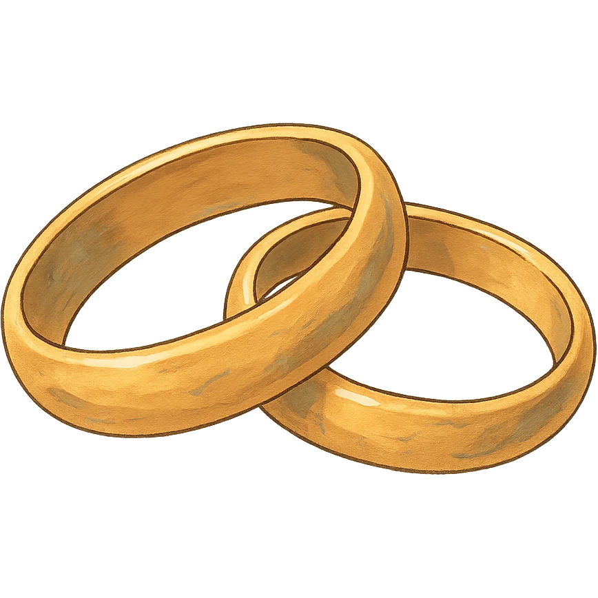 ghibli style wedding rings emoji
