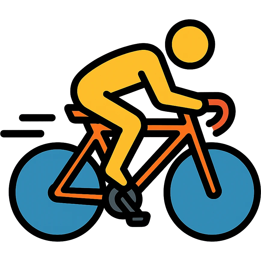 cyclist sprinting, energetic, dynamic emoji