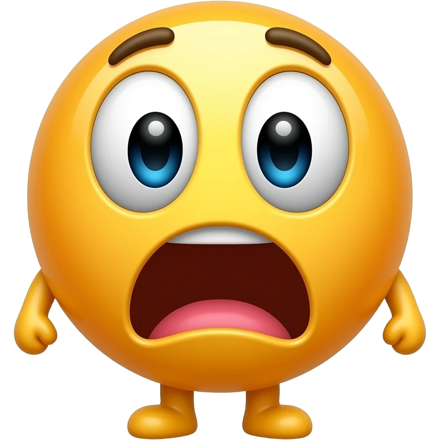 Make a smiley face emoji. Its shock and horrified and looking at something. Mouth wide and eyes pop out. Eyes are eyeballs. 2 Eyeballs is still standing on the sky but shock. Eye holes visble. Not a human. Its a 😀 emoji