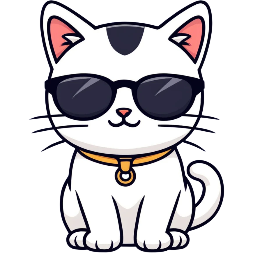 Cat with sunglasses emoji