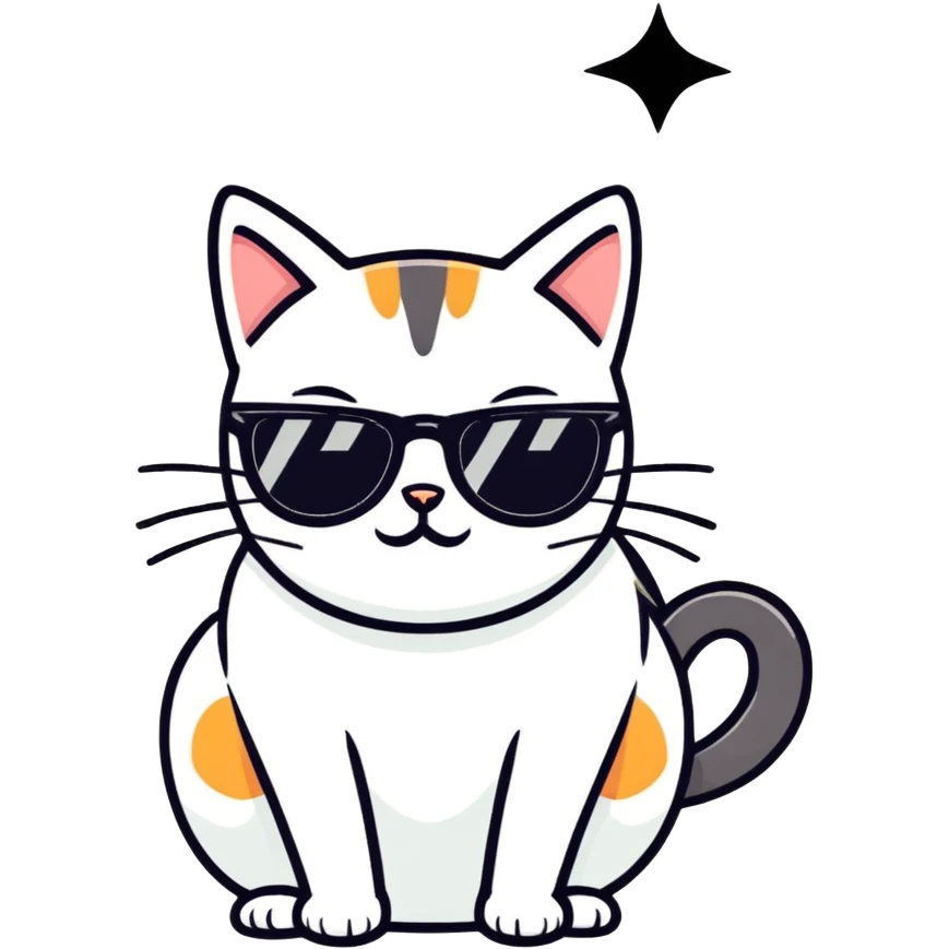 Cat with sunglasses emoji