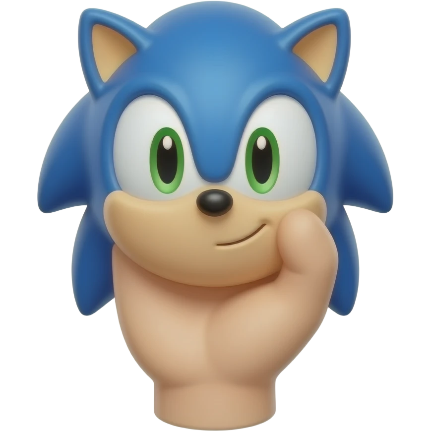 1️⃣ Sonic-style 3D emoji, showing 1 finger, cute, glossy, white background emoji