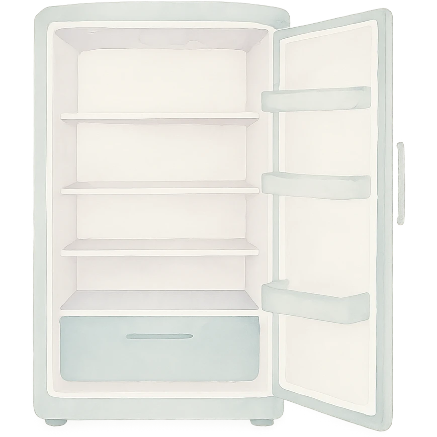 empty fridge view from the front emoji