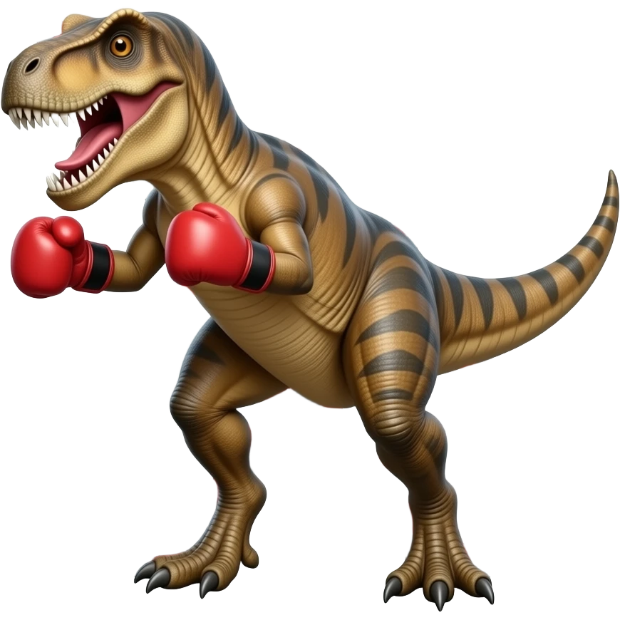 A trex is boxing letter x emoji