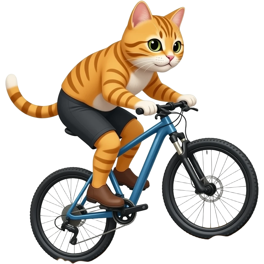 A pussy Cyling down the Hill, paws off the pedals as dust spray up behind cause the breaks are broken emoji