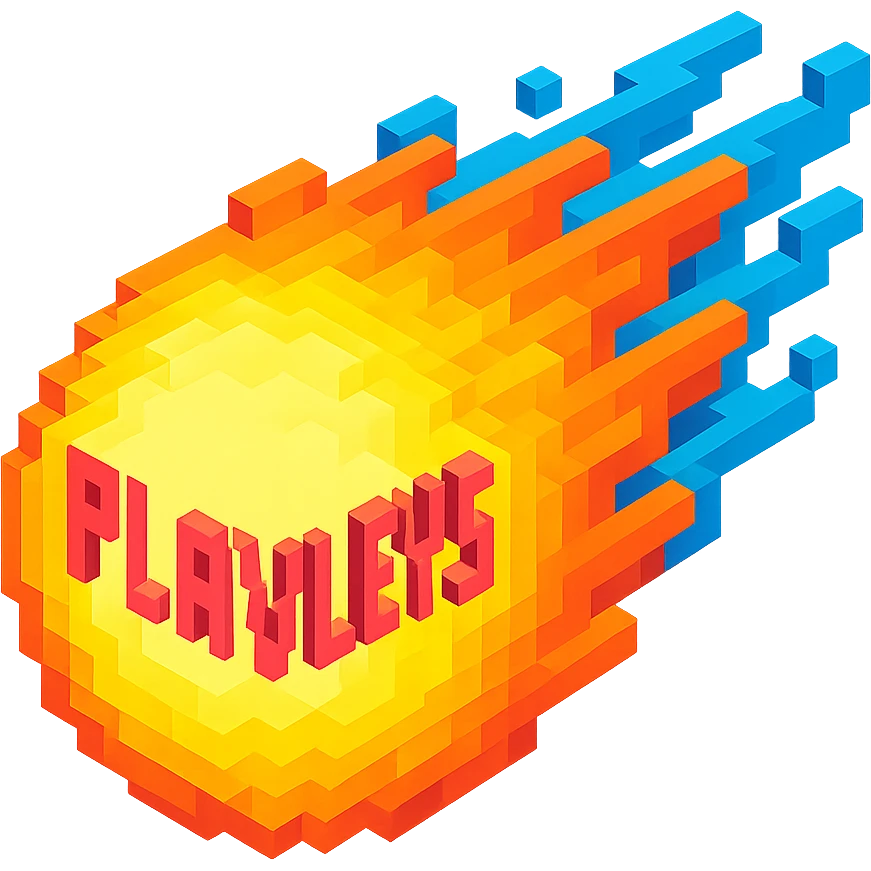 светящиеся комета с надписью "PLAVLEYS", no background emoji