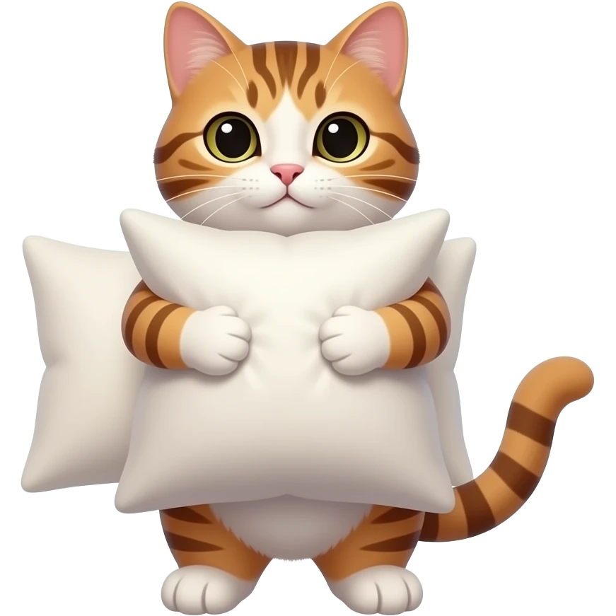 A cat hugging a pillow emoji