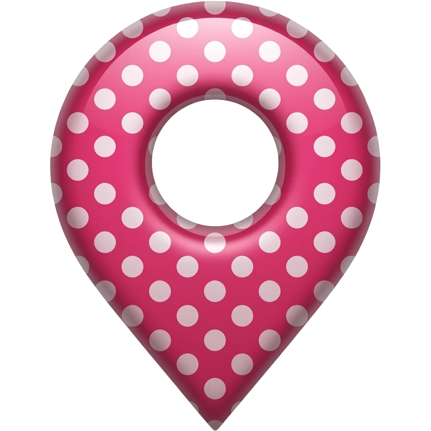 pink map pin with white dot pattern emoji