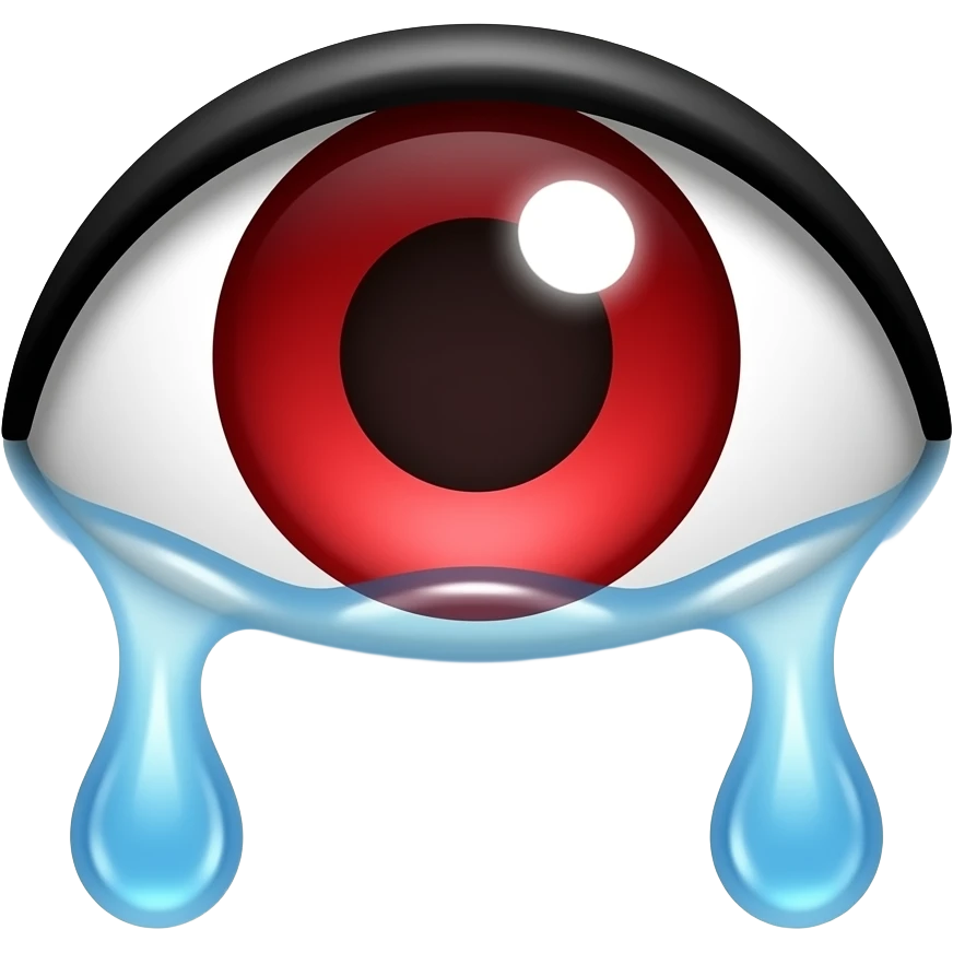 eye sob red emoji