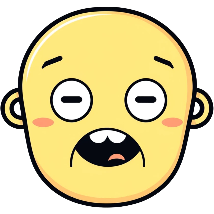 Cringe face emoji