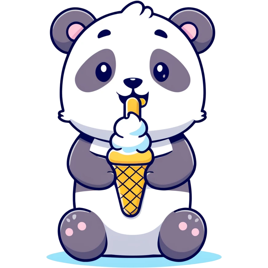 Panda eating ice cream emoji