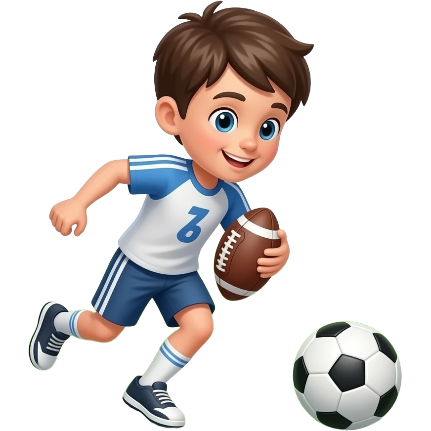 en gutt som spiller fotball emoji