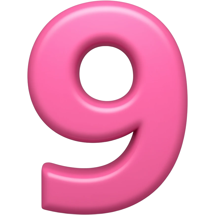 Pink Number 9 No Shape Bigger emoji