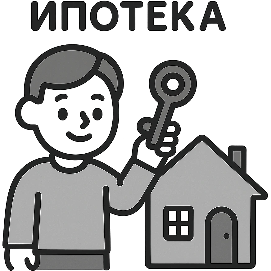 Ипотека. Линейный минималистичный рисунок  emoji