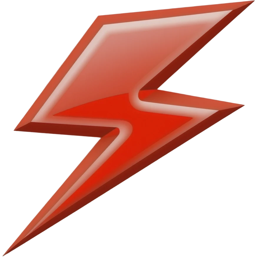 A red lightning bolt that looks aggressive make it look better emoji