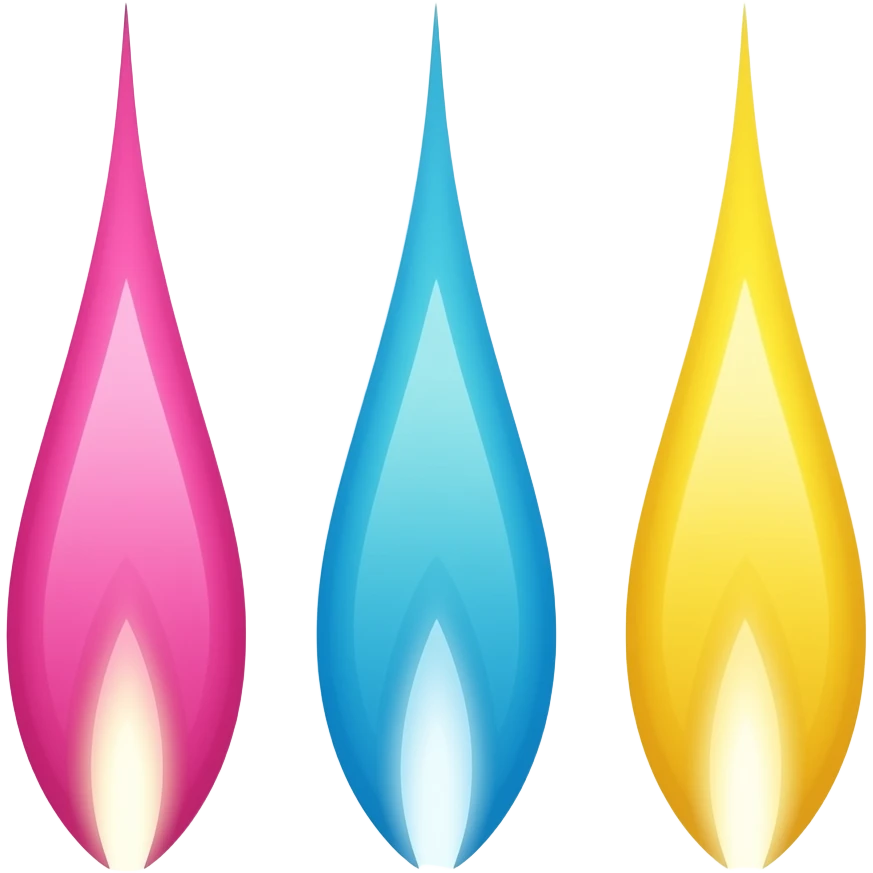 three Sparks pink blue and yellow emoji
