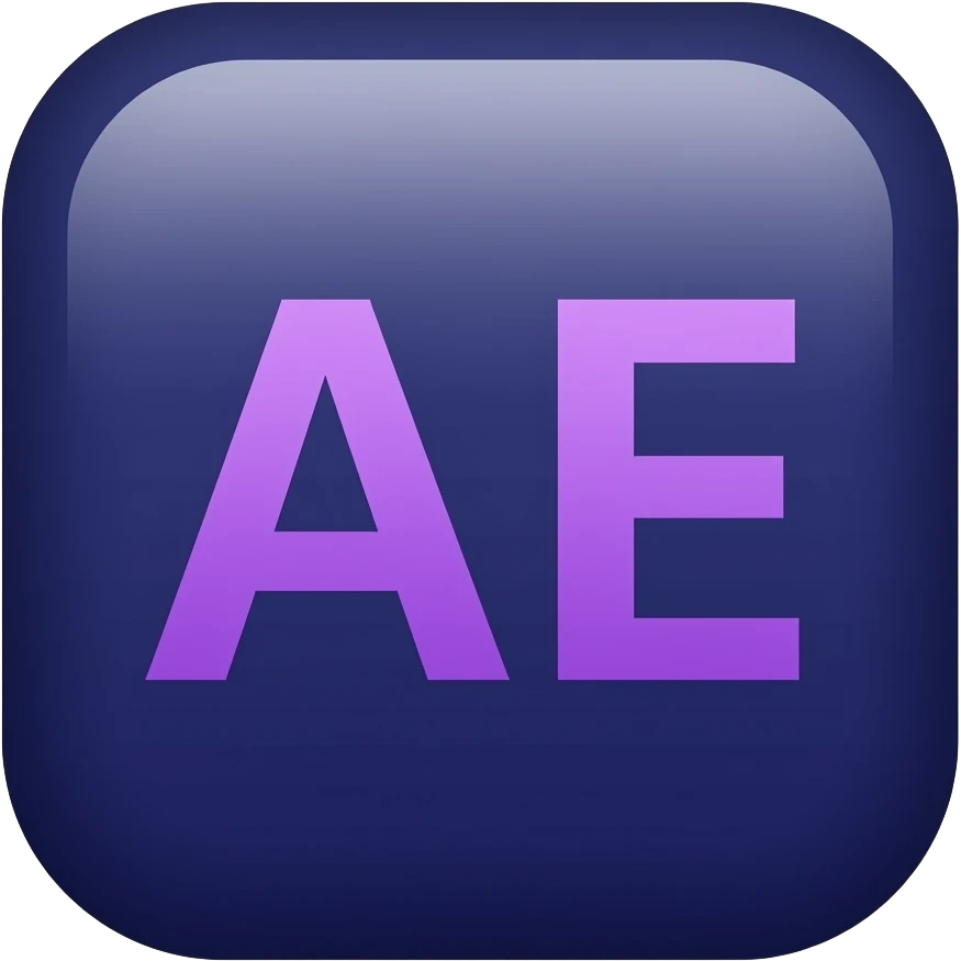 Icon Purple Ae texts with dark purple blue background emoji