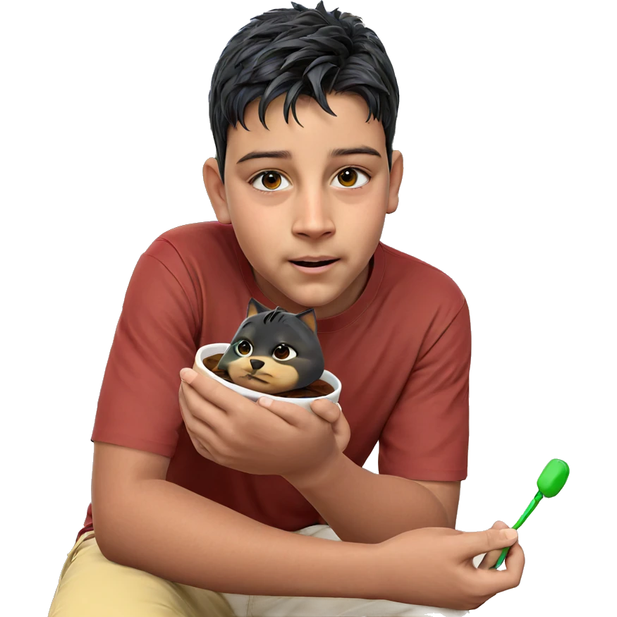 boy enjoying ice cream outdoors emoji