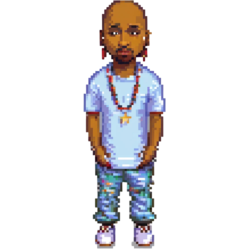 2Pac в полный рост, no background emoji