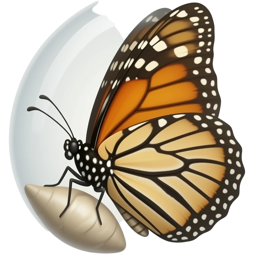 Borboleta saindo do casulo emoji