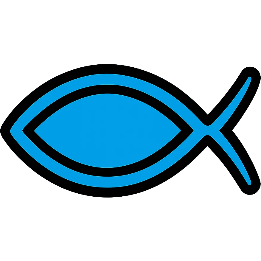 ichthys symbol, minimal, clean, modern icon style emoji