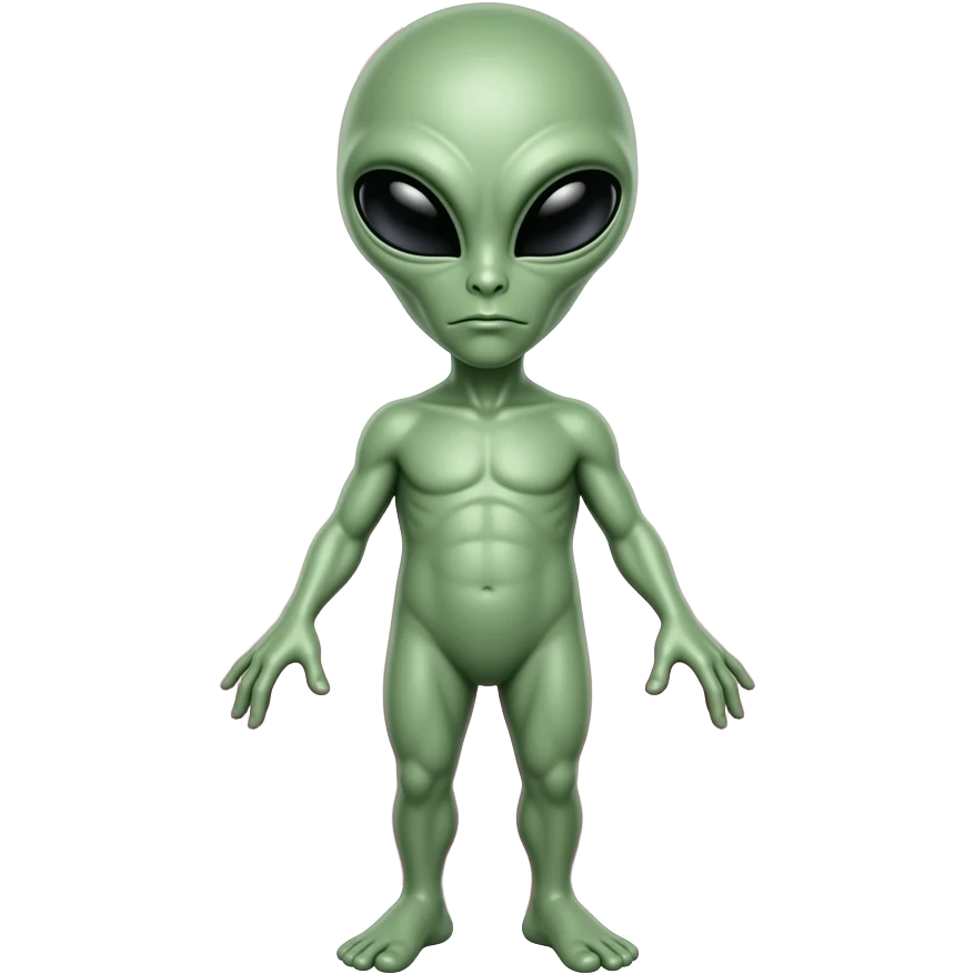 A alien making a heart emoji