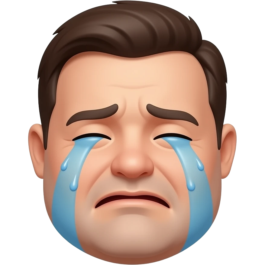 Fat guy crying emoji