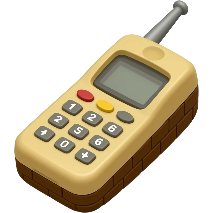 a 1980's mobile brick phone with antenna emoji