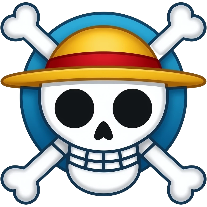 Make a luffy's crew logo skeleton emoji emoji