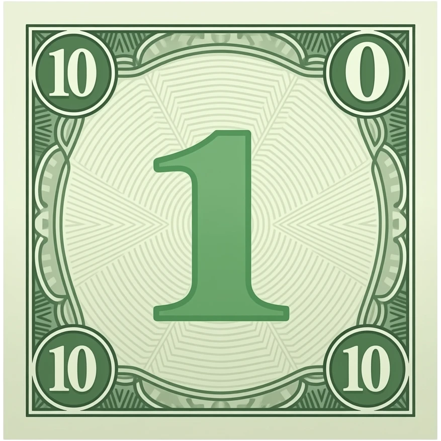 one banknote minimalism emoji