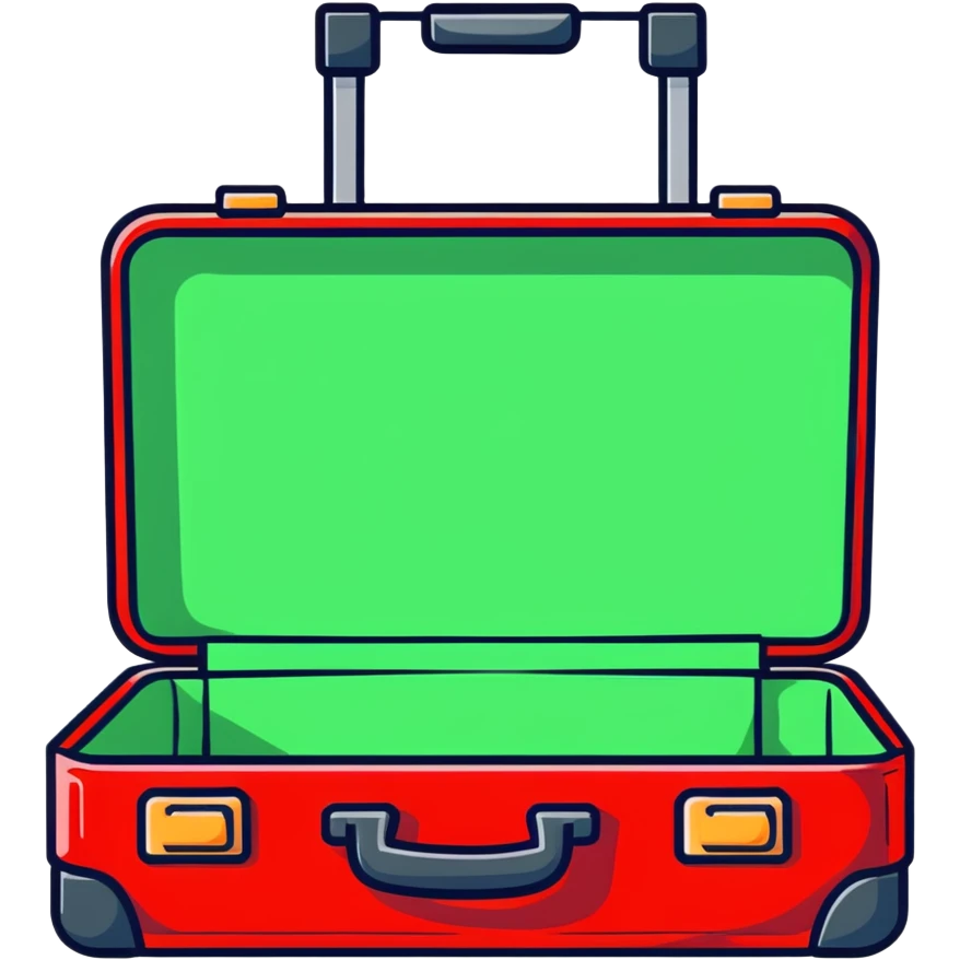 red open suitcase emoji