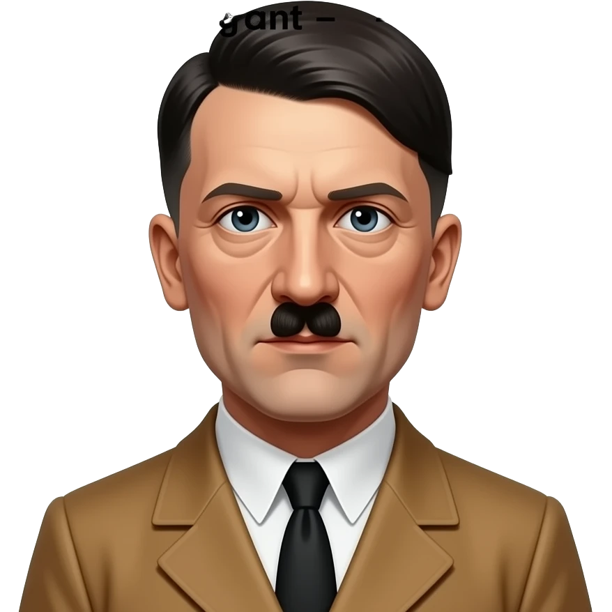 a meme of a mugshot of hitler with meme text up and down saying "he has a penis ancd he is so fuck i love stuffing bombs in my ass in 9 months ill become pregent- BLLLA🤨😭😫🥳🫥" emoji