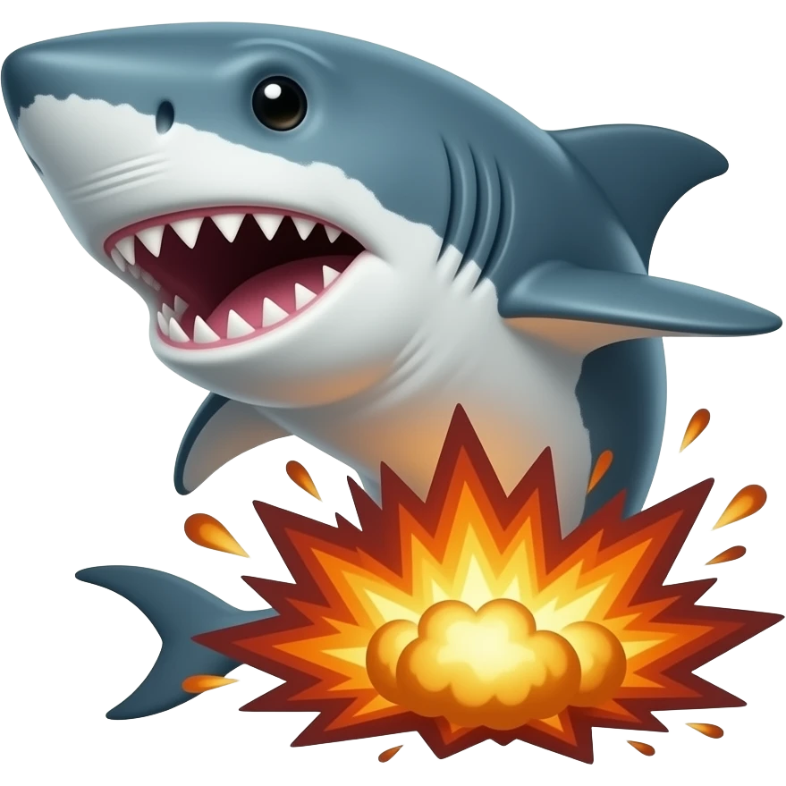 exploding sharknado shark emoji