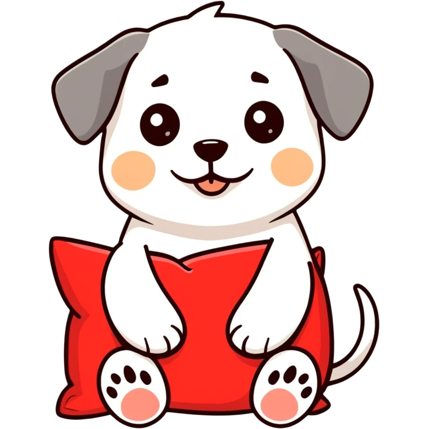 dog with red pilow emoji