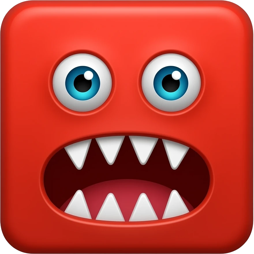 square red box monster emoji