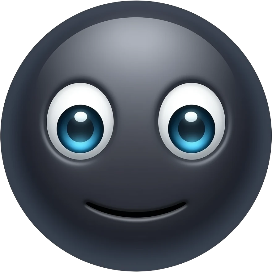 dark round with face emoji
