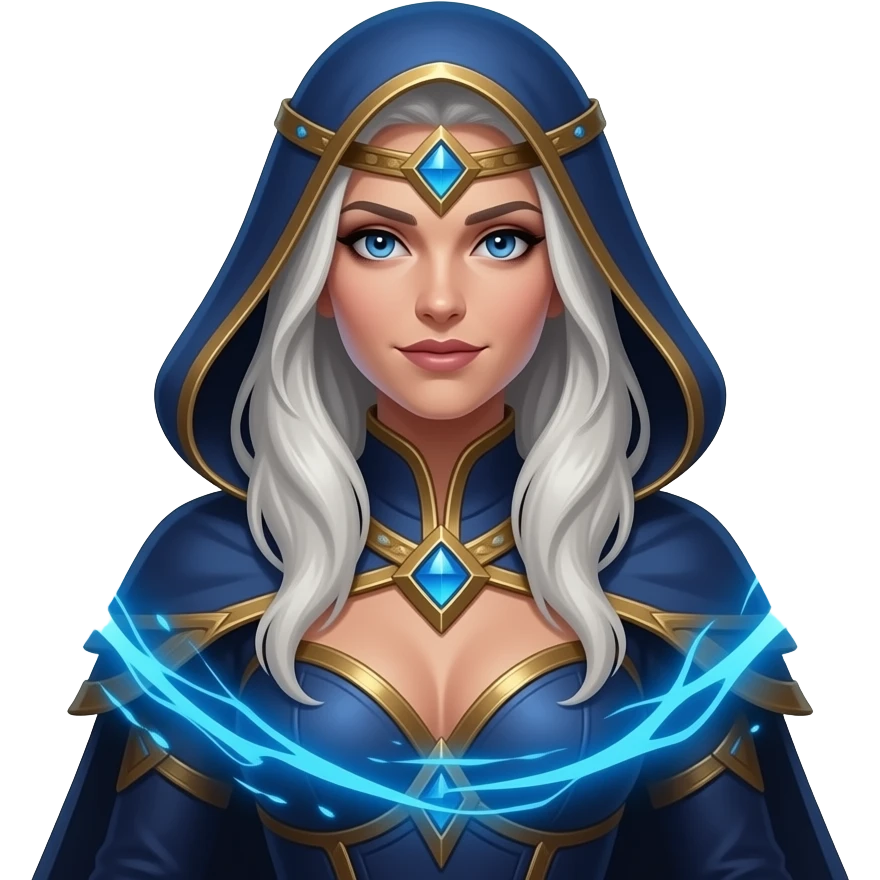 warcraft fantasy mage woman in blue magic barrier emoji