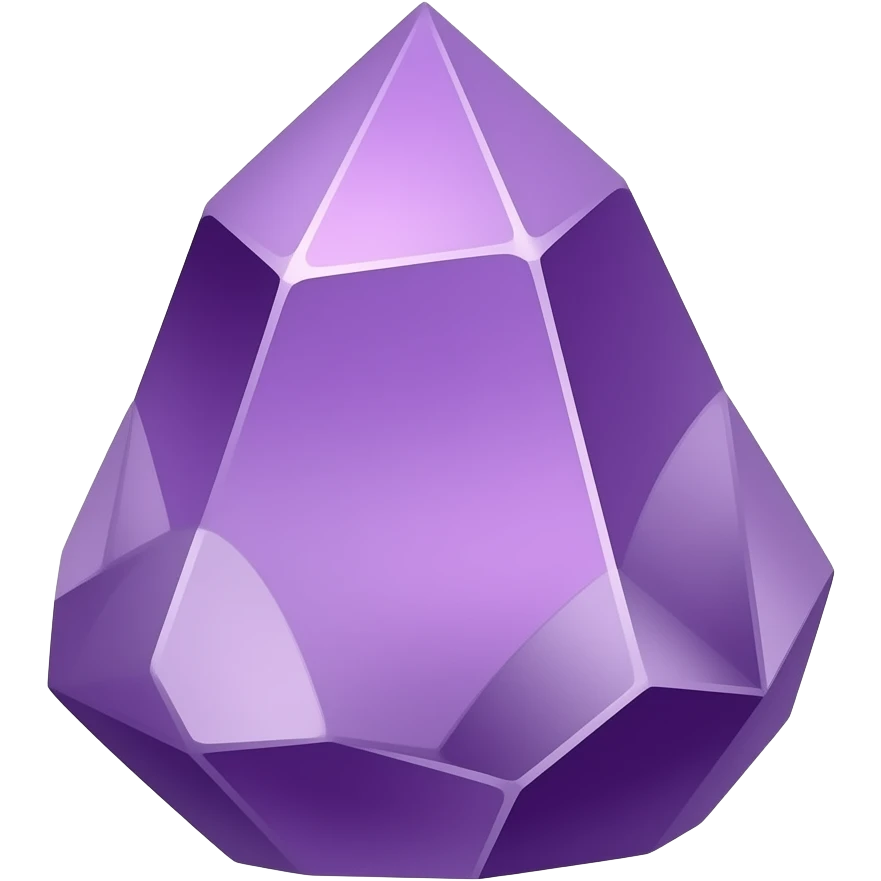 violetter unförmiger mystischer pyramidenförmiger Kristallerzstein emoji