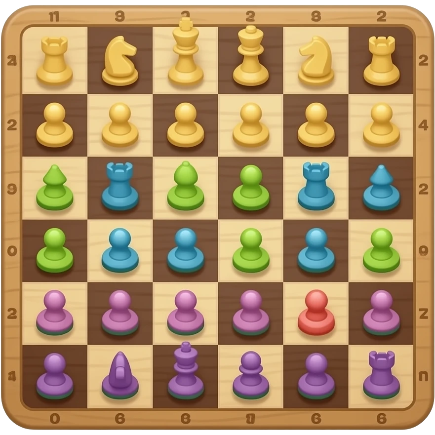 A Chessboard with cute pieces emoji