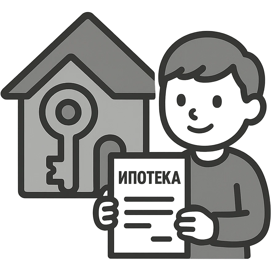 Ипотека. Линейный минималистичный рисунок  emoji