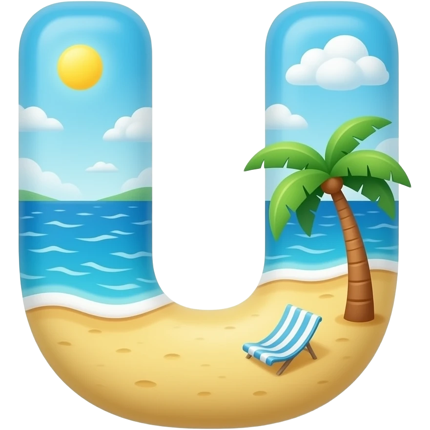 объемная русская буква У в летней тематике emoji