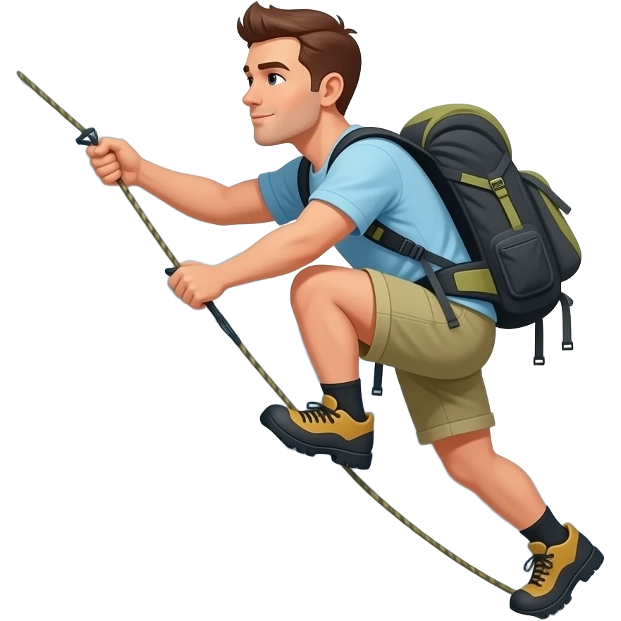 a man climbing a mountain emoji