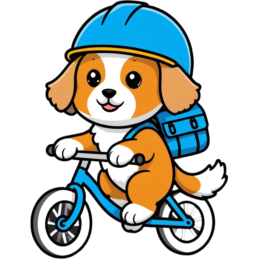 Cavapoo riding a bike  emoji