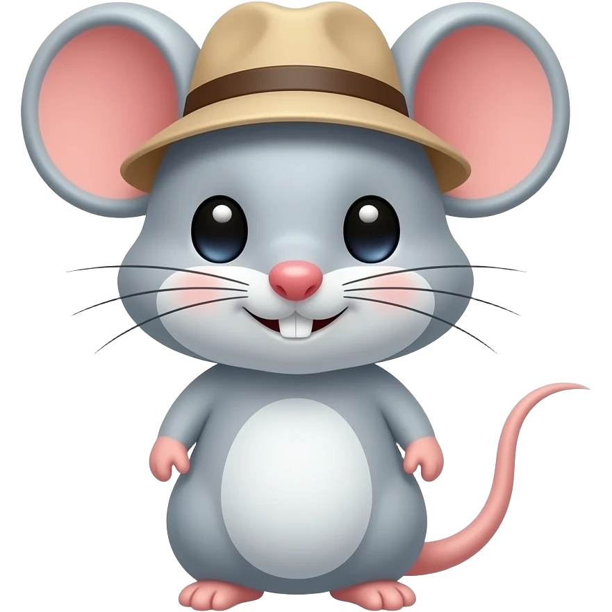 cute Mouse with Hat emoji