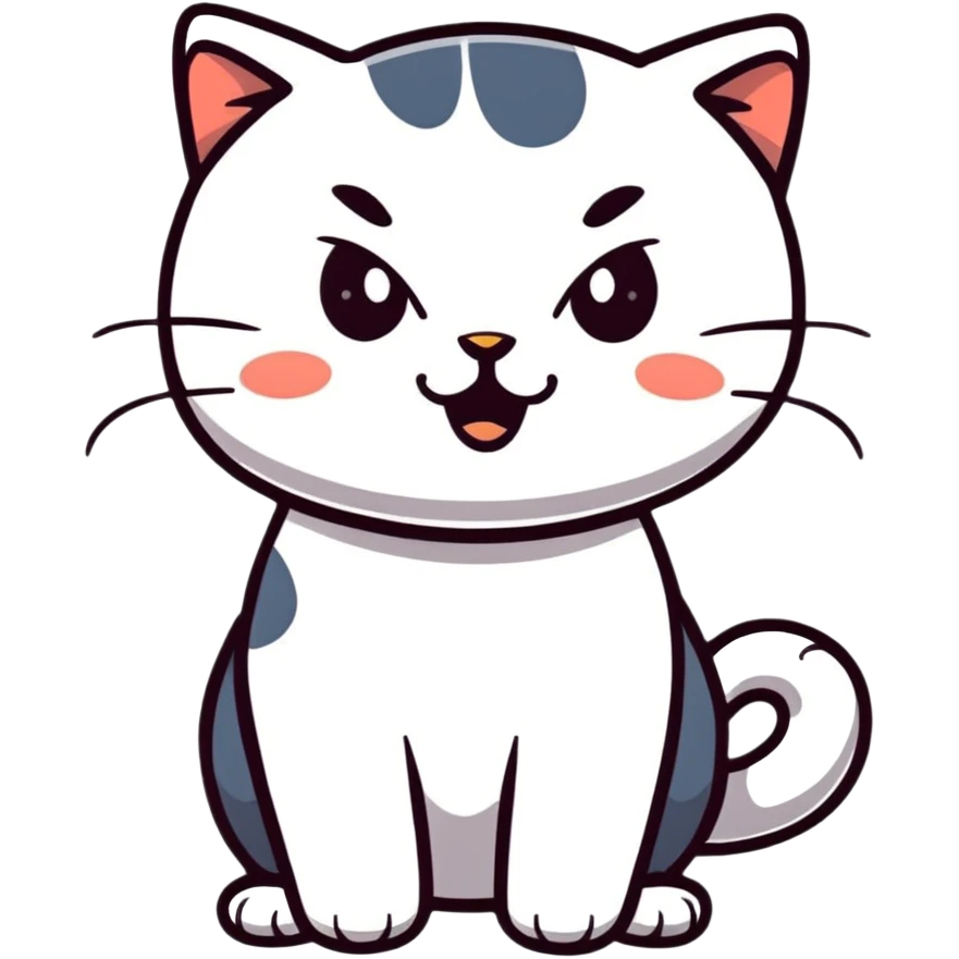 cat with funny expression emoji