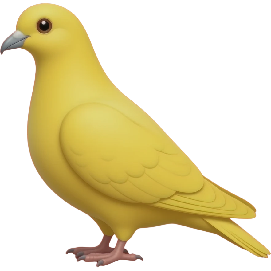 it is an yellow pigeon on a red background emoji