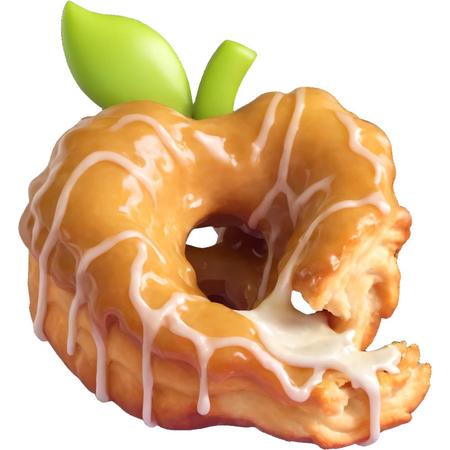 apple fritter with a bite taken out emoji