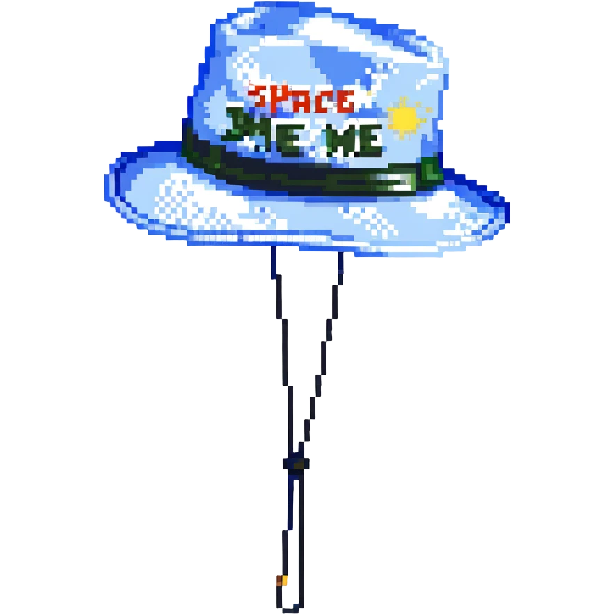 Синяя спортивная панамка со шнурком и надписью SPACEME, no background emoji